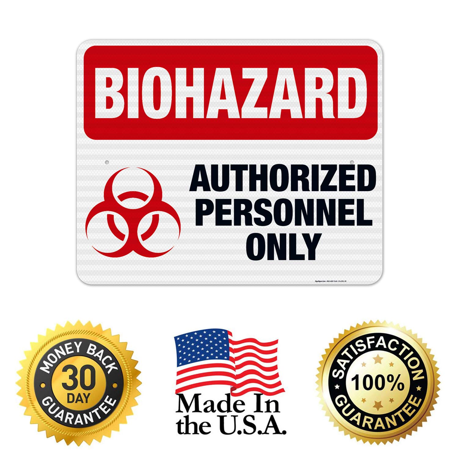 Biohazard Authorized Personnel Only Sign - OSHA Compliant Danger Warning Sign, 24x30 Inches, 3M EGP Reflective .080 Aluminum, Fade Resistant for Indoor & Outdoor Use - Made in USA | Perfect for Laboratories, Hospitals, Construction Sites & Hazardous Work Areas