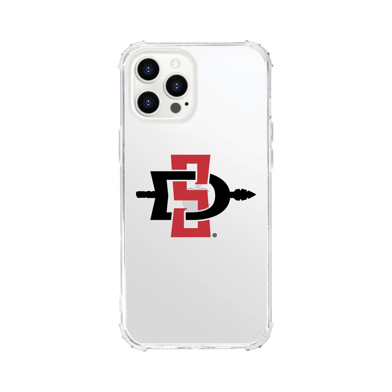 OTM Essentials Rugged Phone Case for iPhone 12/12 Pro - Shockproof Protective Cover with Tough Edge in Classic White | San Diego State University SDSU Themed | Perfect for College Students, Outdoor Activities & Daily Protection