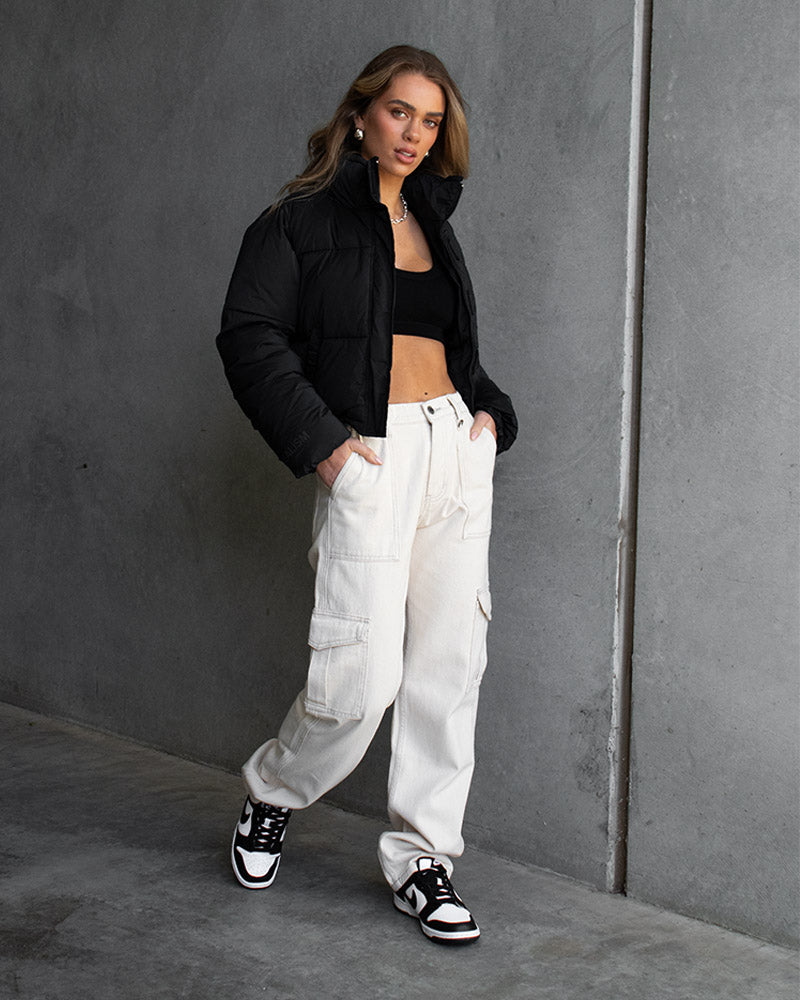 Premium Denim Cargo Pants in Oatmeal - SSS Realism Sunday Collection | Stylish & Comfortable for Casual Wear, Street Fashion & Outdoor Adventures