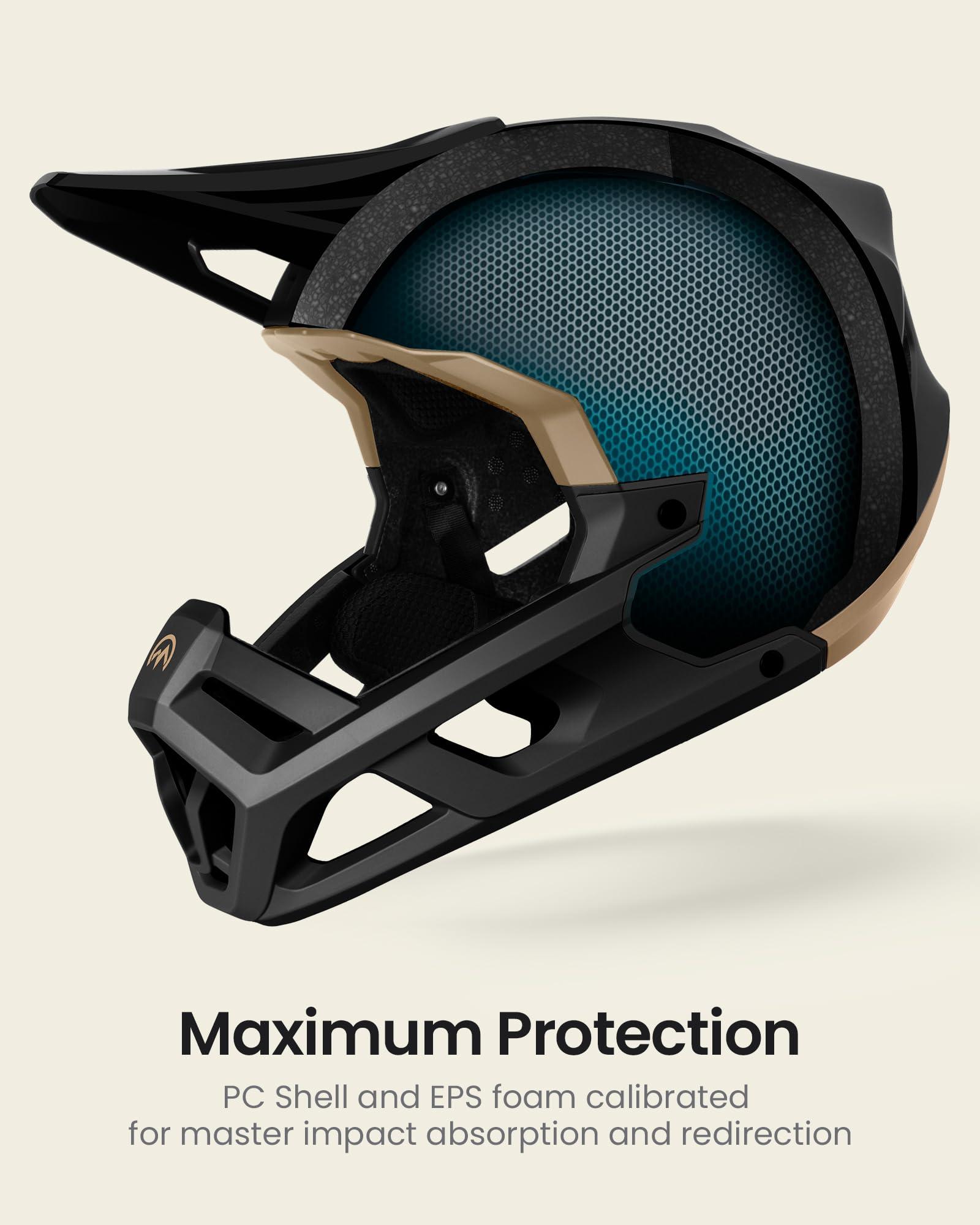 OutdoorMaster Full Face Mountain Bike Helmet for Men & Women - Lightweight Ventilation DH BMX MTB Racing Helmet with Removable Chin Pad | Perfect for Downhill, Trail Riding & Extreme Sports