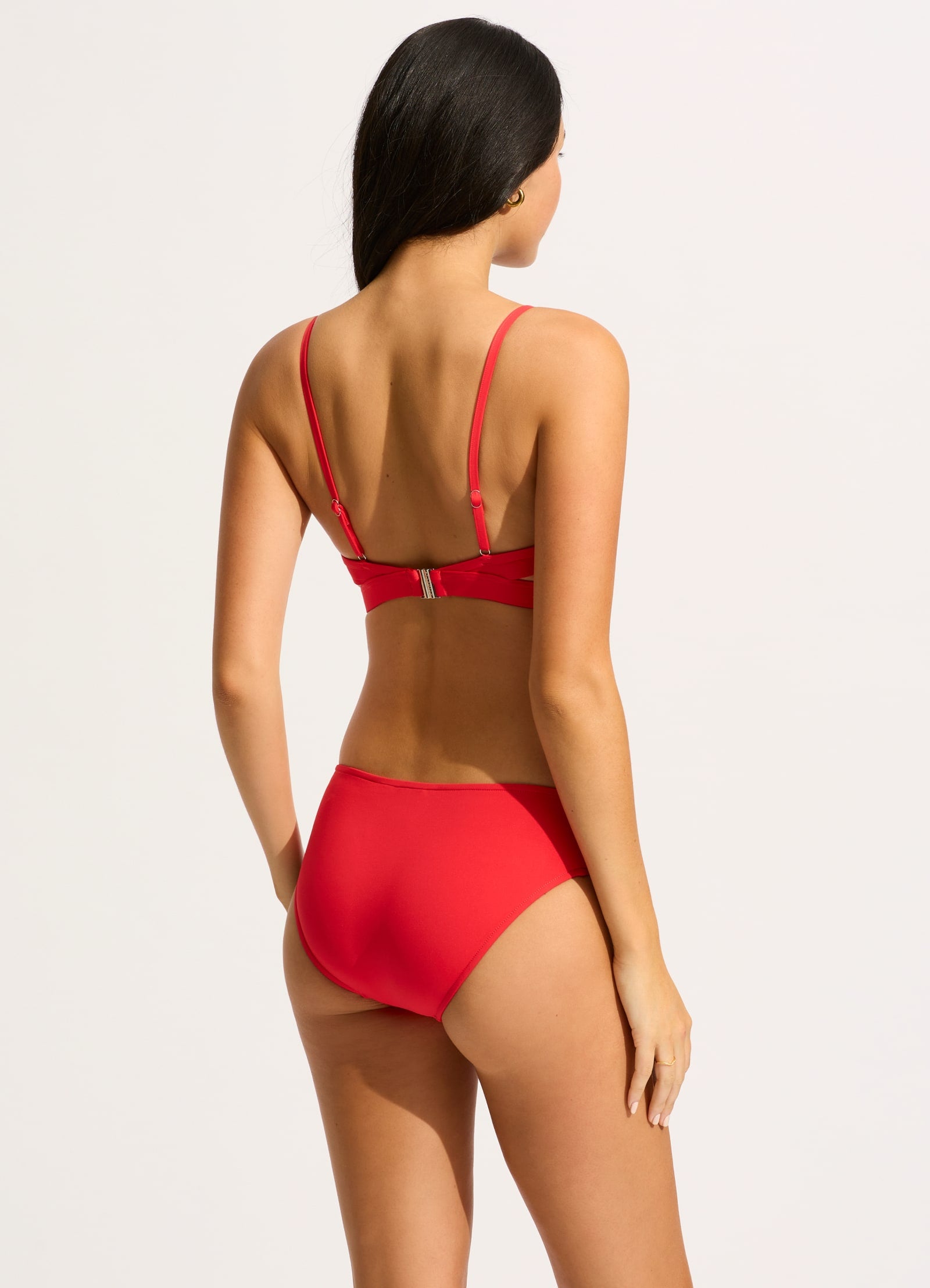 Seafolly Collective Multi Strap Hipster Pant - Chilli Red | High Waisted Swim Bottoms for Women | Perfect for Beach Vacations & Pool Parties