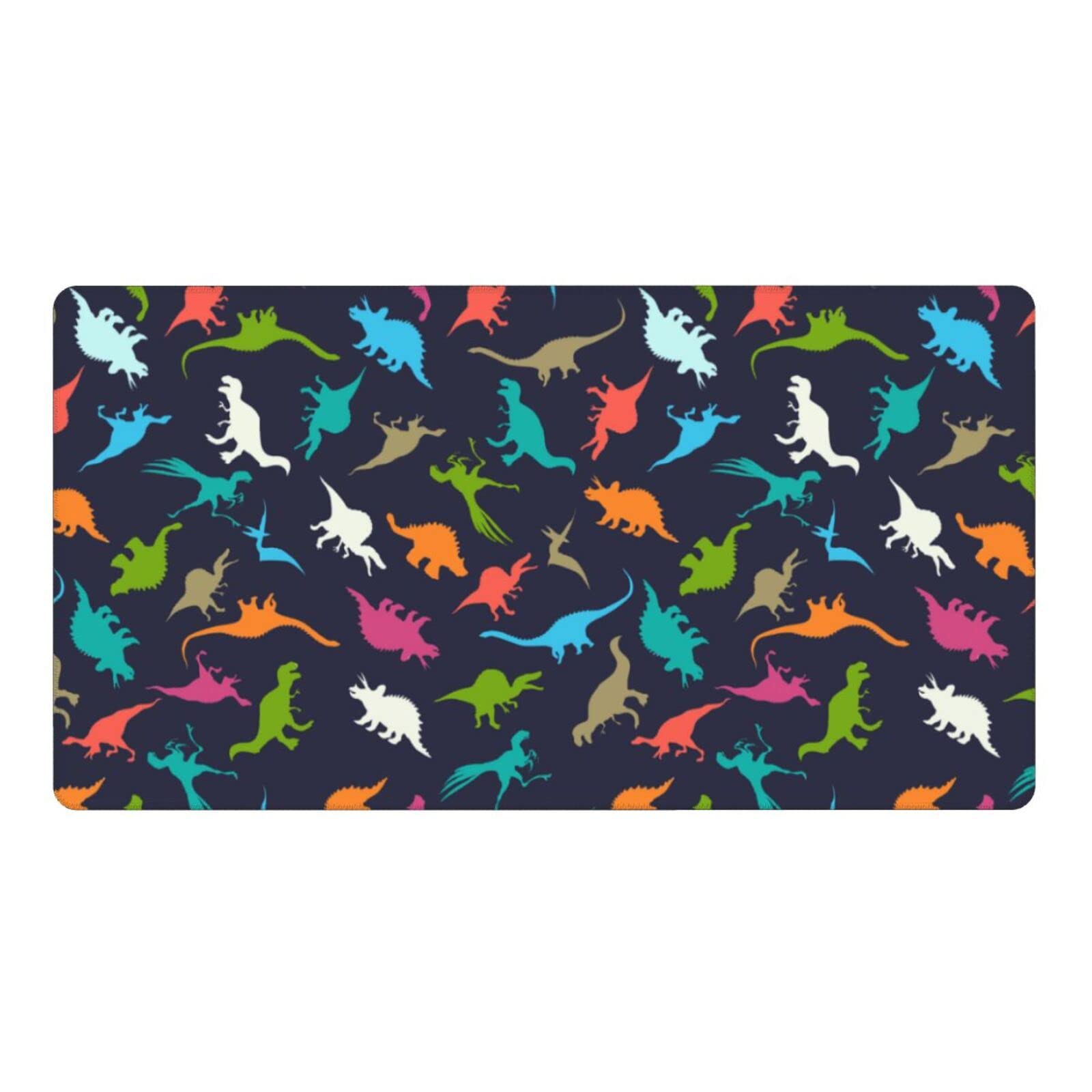 Cute Dinosaur Mouse Pad - Non-Slip Rubber Gaming Mouse Mat with Extended Rectangle Design for PC, Laptop, Office & Home Desk Use