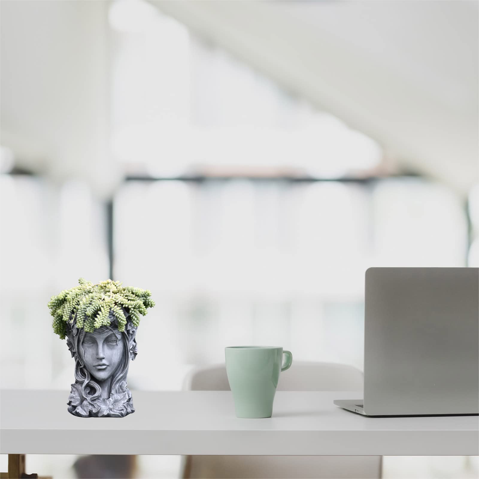 Handmade Girl Head Shaped Flower Pot - UV Epoxy Mold for Pen Holder, Candle Holder & Cement Planter - DIY Resin Silicone Mould for Home Decor & Crafts - Perfect for Garden Decor, Office Desk Organizer & Gift Making