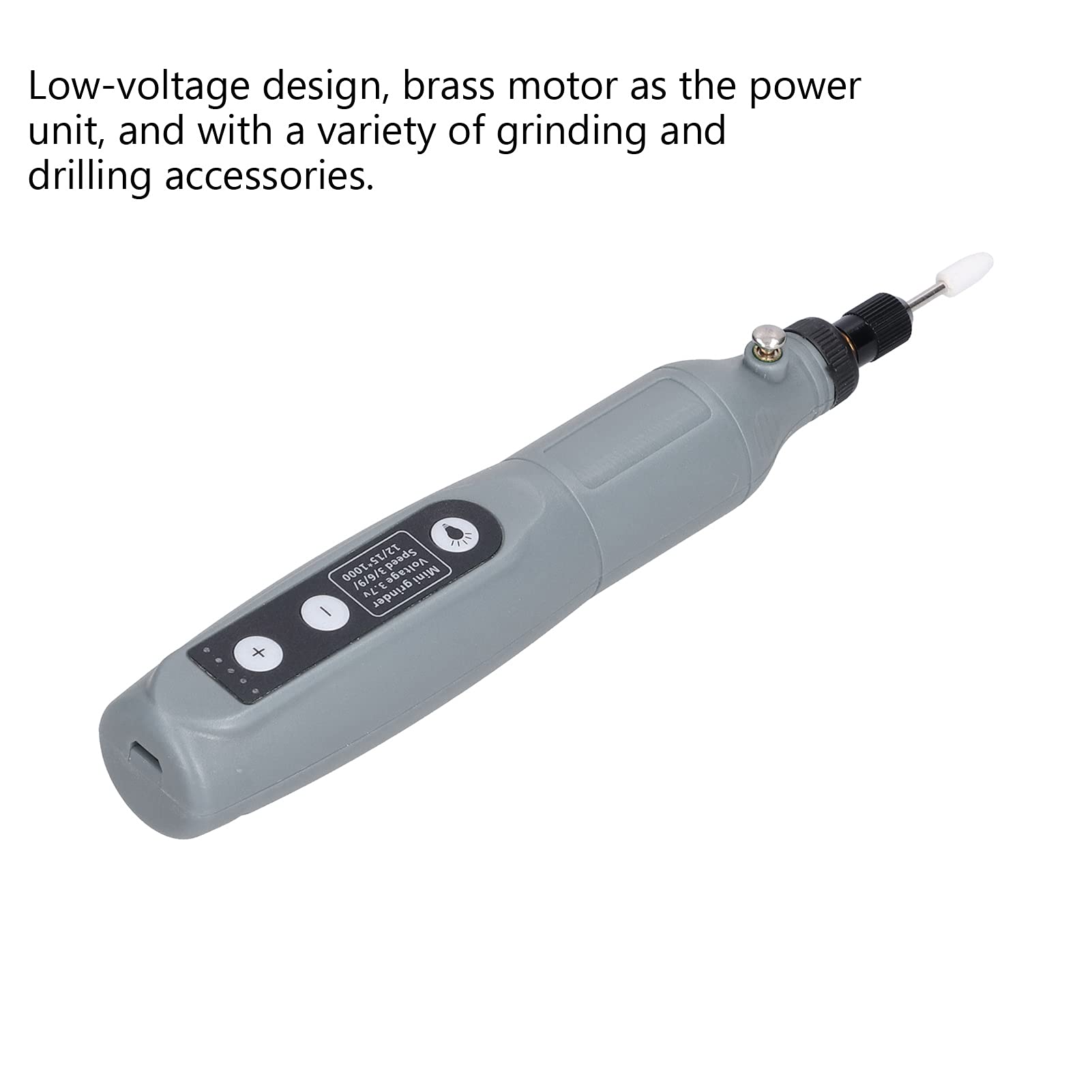 Mini Electric Grinder Drill - 5-Speed Adjustable Rotary Tool for Engraving, Cleaning, Polishing & Cutting | Perfect for DIY Crafts, Woodworking & Metalworking Projects | Gray Power Grinder with 202 RPM Settings