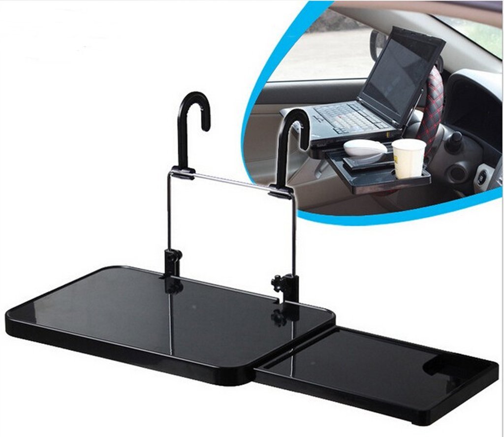 Foldable Car Laptop Stand - Adjustable Steering Wheel Tray for Notebook, Food & Drink Holder - Perfect for Work, Dining & Road Trips in Your Vehicle