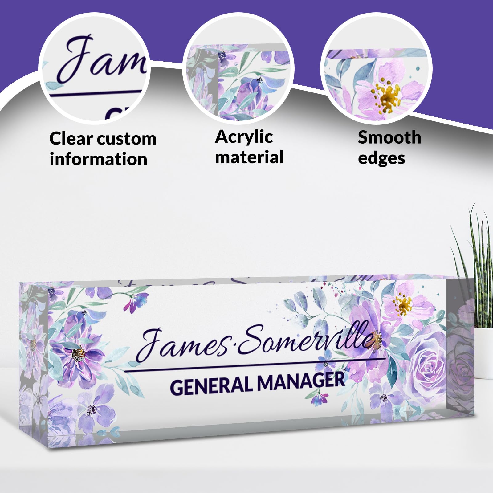 Custom Acrylic Desk Name Plate - Personalized Office Nameplate for Desk, Teacher, Nurse, Boss & Employee Appreciation Gift - Perfect for Office Decor, Workstation Organization & Professional Gifts