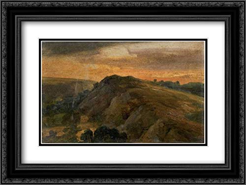Theodore Rousseau Museum Art Print - 24x18 Black Ornate Frame with Double Matting | French Landscape Wall Decor for Living Room, Office & Gallery