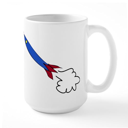 White - Rocket Ship Large Mug