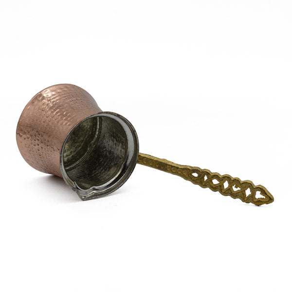 Authentic Turkish Copper Cezve Coffee Pot - Traditional Ibrik for Stovetop Espresso & Turkish Coffee Brewing - Perfect for Home, Cafe & Gift Giving