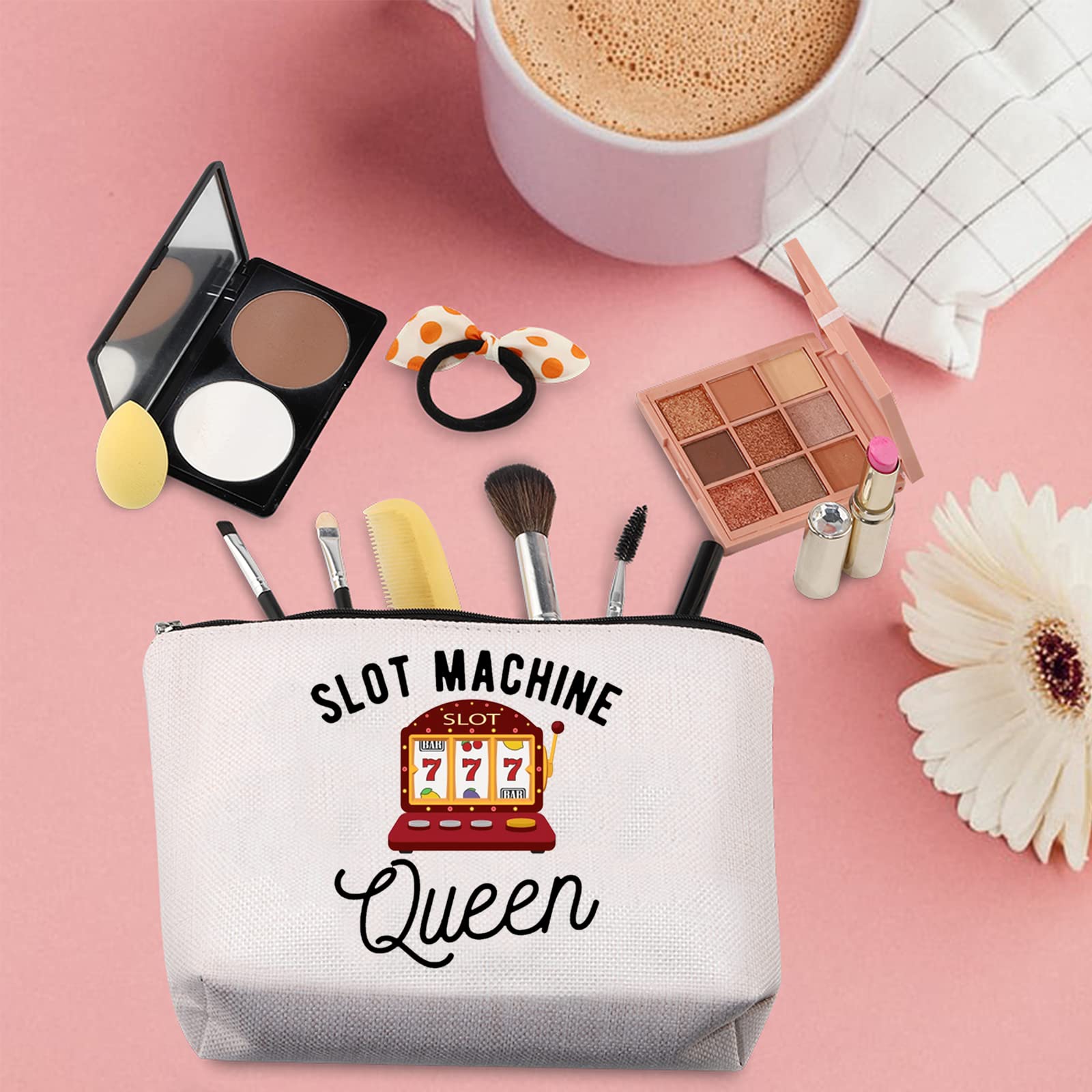 TSOTMO Slot Machine Themed Makeup Bag - Casino Queen Gift for Gambling Lovers - Perfect for Casino Nights, Themed Parties & Gambler Birthday Presents