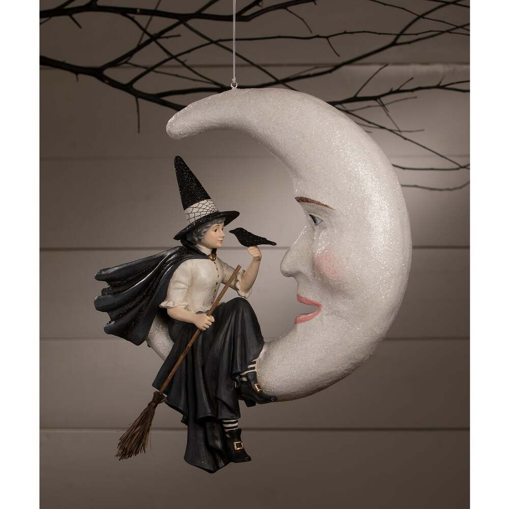 Bewitching Moon Witch Halloween Decor by Bethany Lowe Designs - Perfect for Spooky Home Decor, Witch-Themed Parties & Gothic Interiors