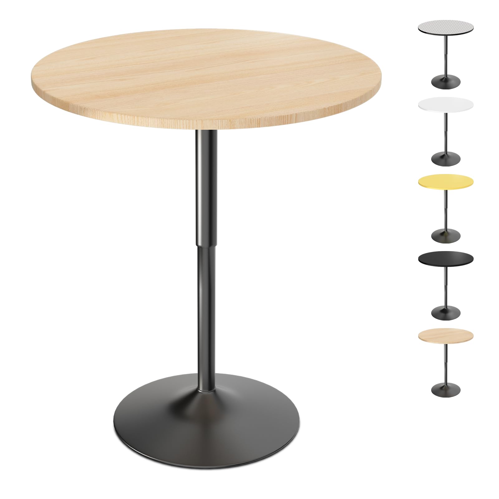 31.5 Inch Round Adjustable Height Pub Table - 27.5