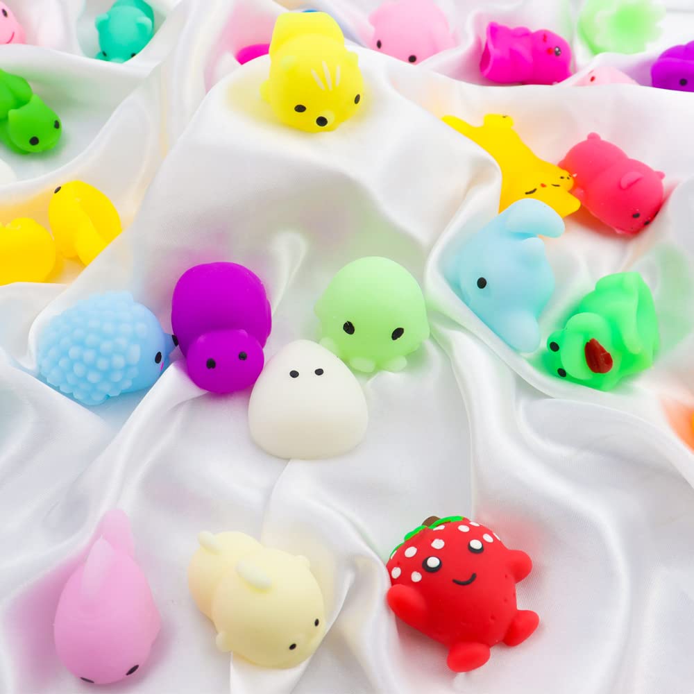 50 Pack Mini Stress Relief Toys - Cute Kawaii Animal Squishies for Kids & Adults | Anxiety Relief, Party Favors for Halloween, Christmas, Easter | Great for Classroom Prizes, Birthday Gifts & Office Desk Decor