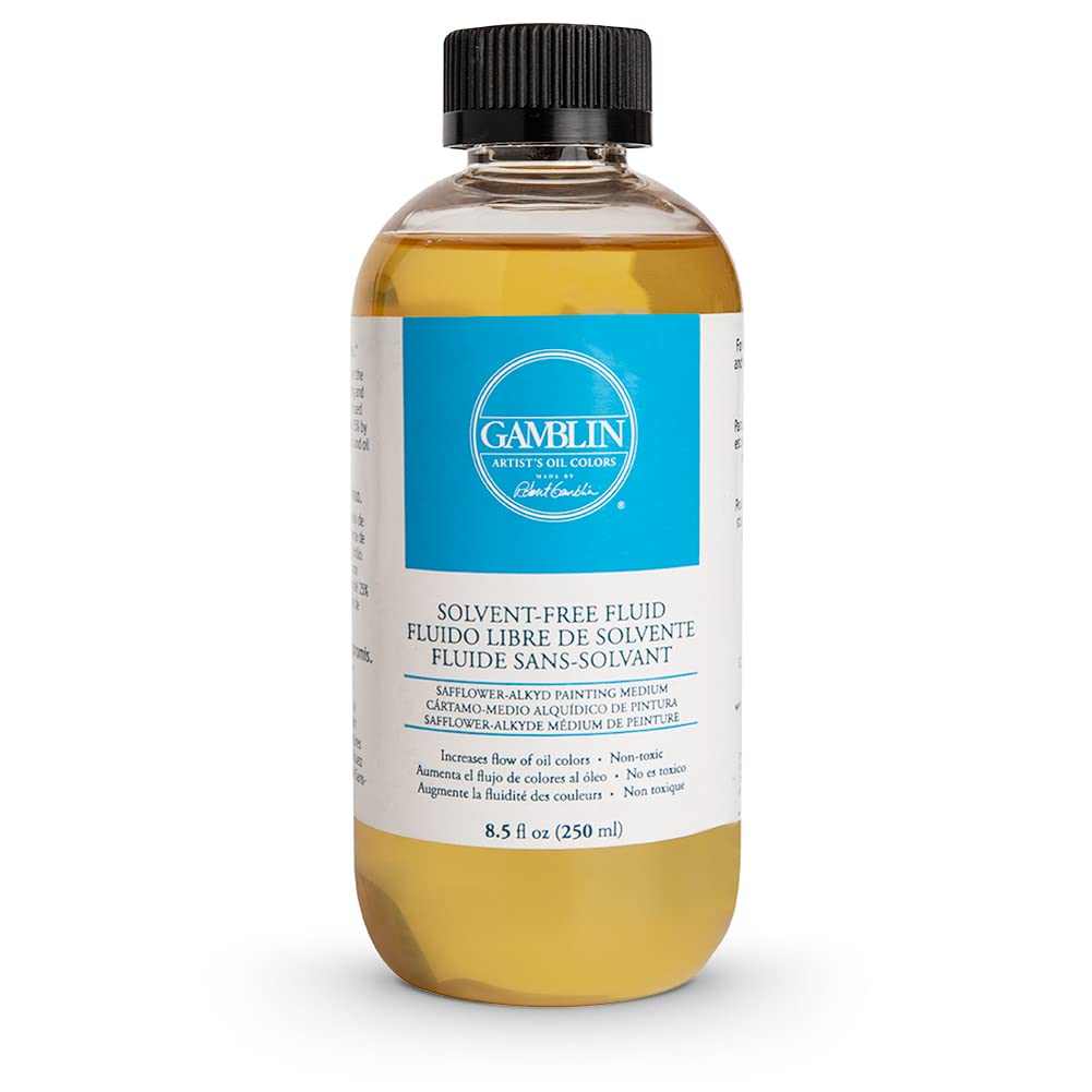 Gamblin Solvent-Free Fluid 8.5oz - Non-Toxic Oil Painting Medium for Artists - Perfect for Studio & Outdoor Painting