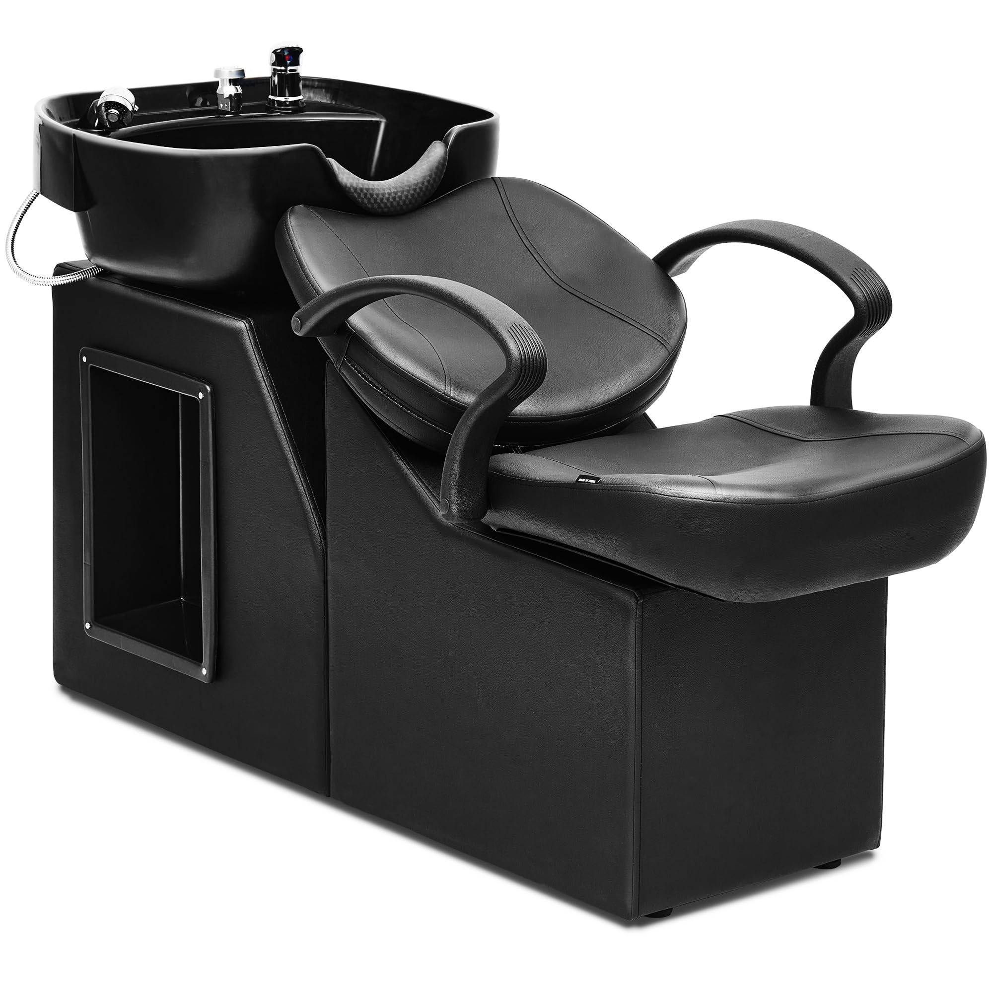 ABS Plastic Shampoo Bowl Chair - Professional Barber Backwash Chair with Adjustable Headrest for Hair Salon, Spa & Beauty Parlor - Perfect for Hair Washing, Coloring & Styling Services