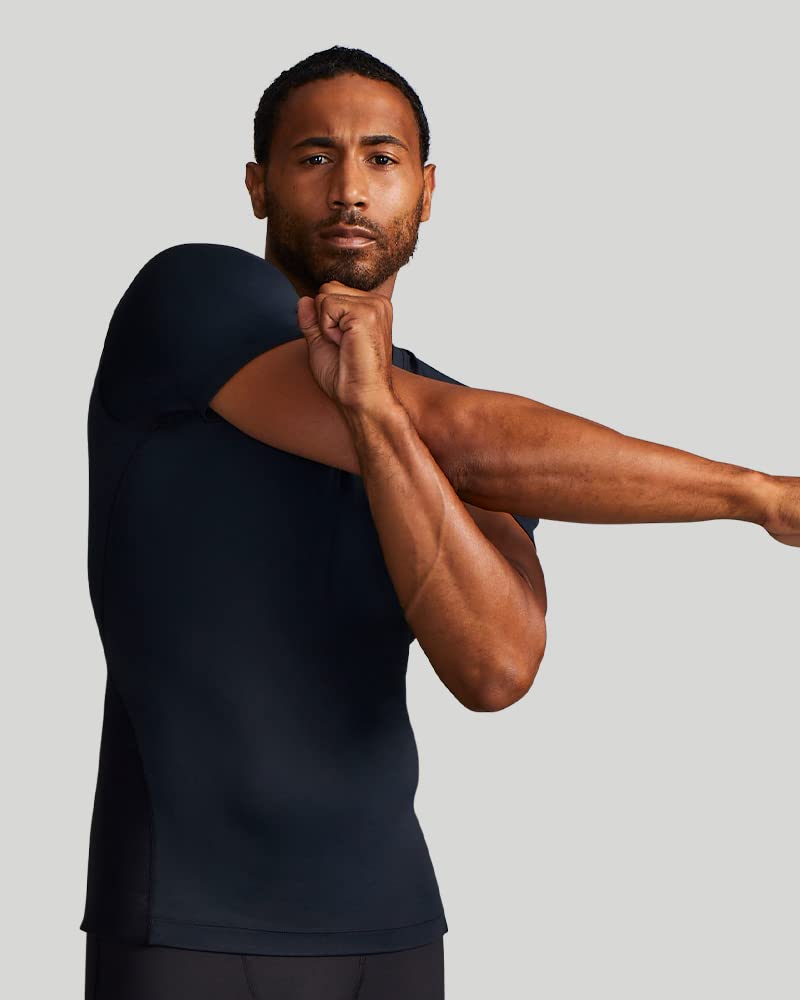Tommie Copper Men's Back Support Compression Shirt for Pain Relief & Muscle Recovery - Ideal for Workouts, Posture Correction & Daily Comfort