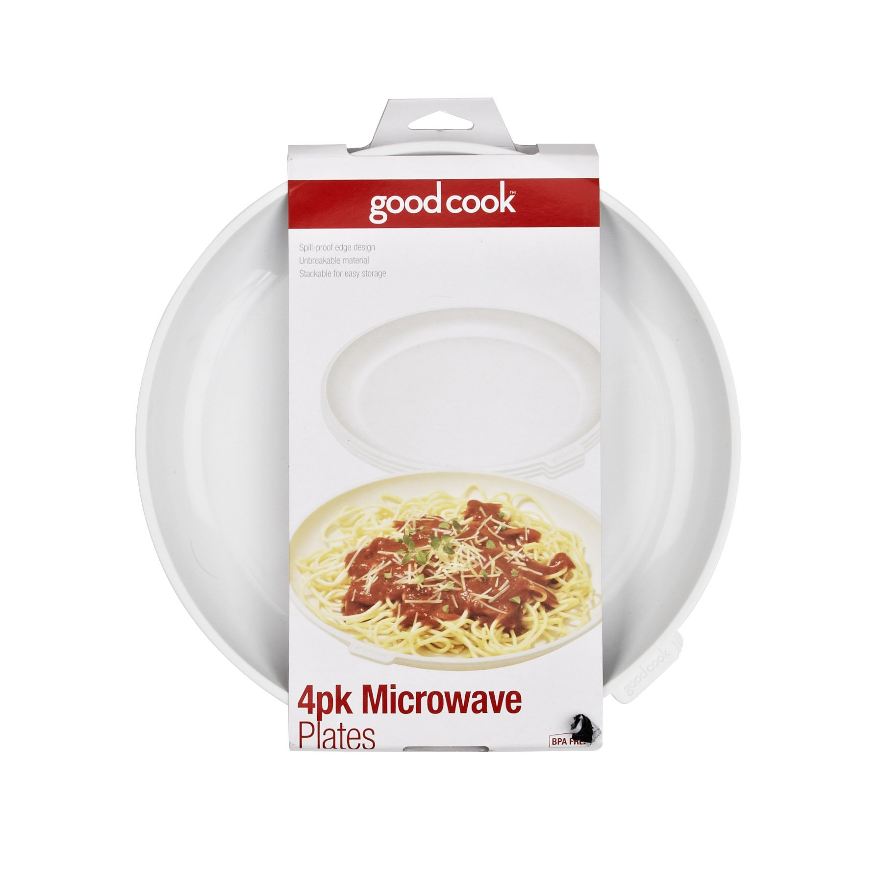 GoodCook Microwave Safe Plates Set of 4 - Durable BPA-Free Dinner Plates for Everyday Use, Reheating & Serving Food - Perfect for Home, Office & Microwave Meals