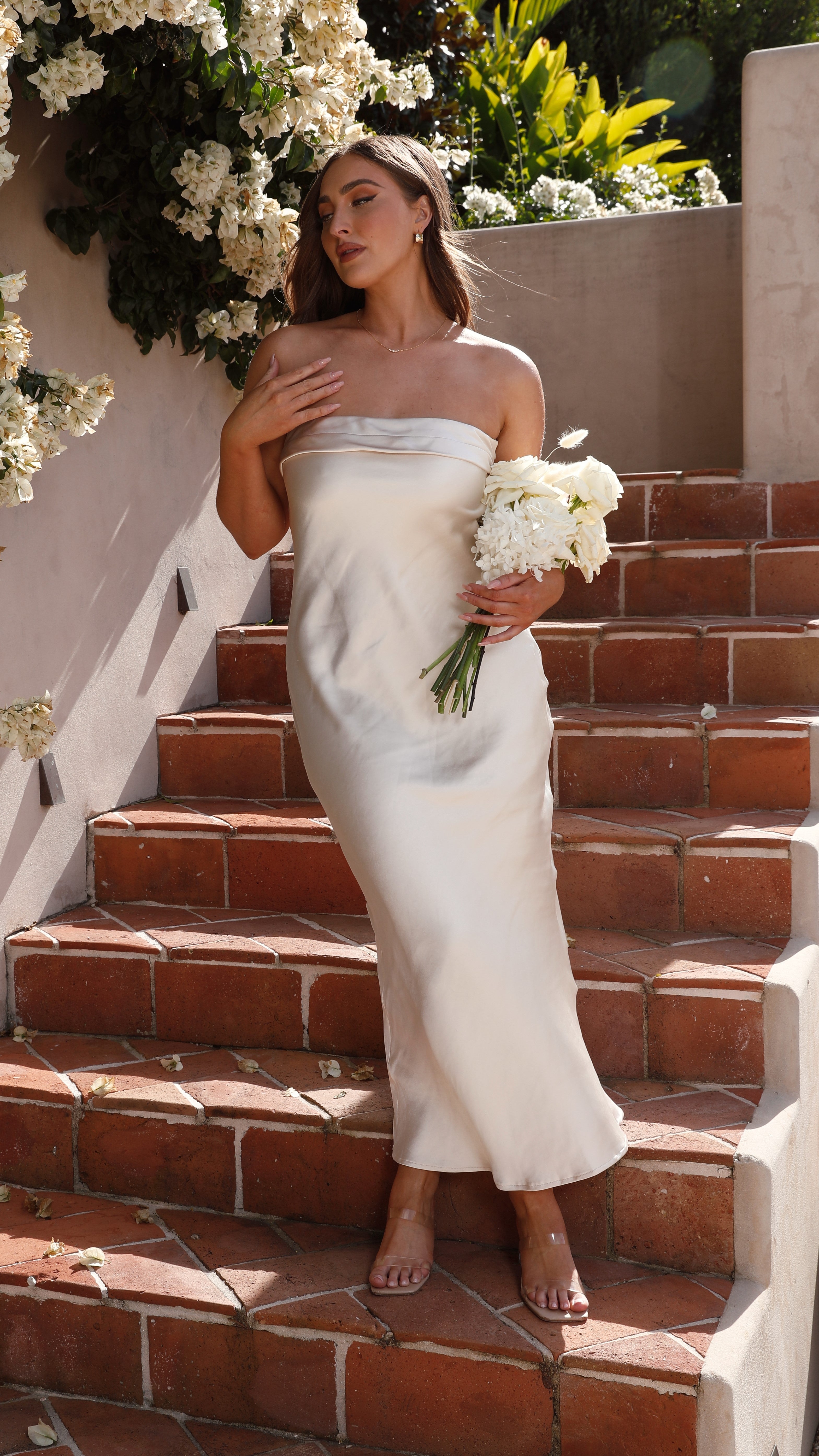 Gisele Maxi Dress Elegant Champagne Color - Perfect for Weddings, Parties & Summer Vacations