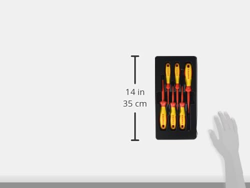 Knipex VDE Screwdriver Set - 6 Piece SL/PH/PZ Insulated Screwdrivers for Electrical Work | Professional Electrician Tools for Safe Wiring & Repairs