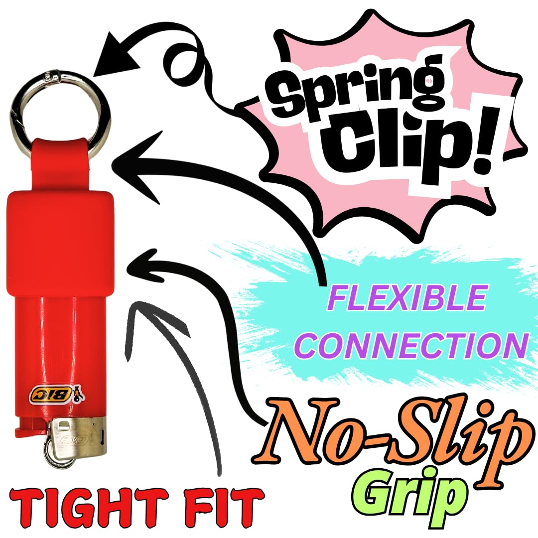 Mini BIC Lighter Holder Keychain - 10 Colors for J5 Lighters | Outdoor & Daily Use