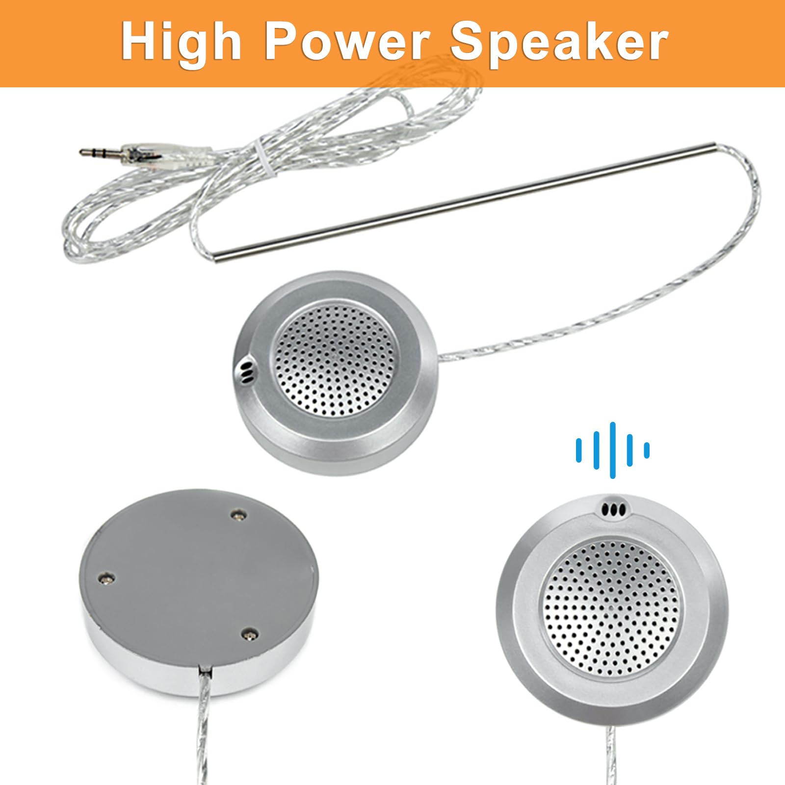 Two-Way Window Intercom Speaker with Mute Function - Silver | Clear Communication for Banks, Offices, Restaurants, Hospitals & Clinics | Ideal for Ticket Counters, Drive-Thrus & Security Checkpoints