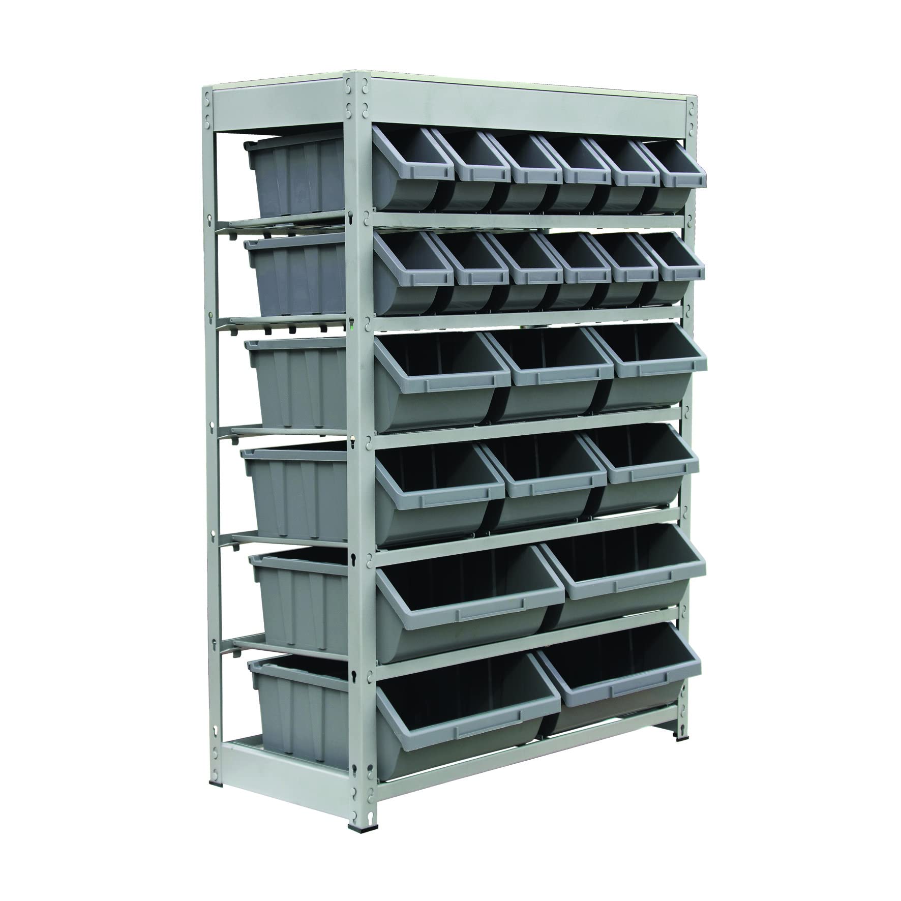 King's Rack Heavy Duty Steel Storage Organizer with 22 Plastic Bins - 6-Tier Shelving Unit for Garage, Warehouse & Home Organization | Durable Storage System for Tools, Toys & Supplies