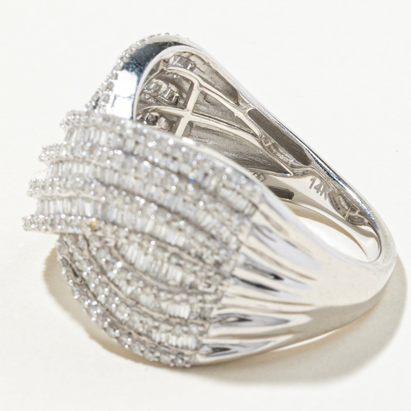 1.86ctw Mixed Cut Diamond Crossover Ring - Size 9.75 | Elegant Bridal Jewelry & Anniversary Gift for Women
