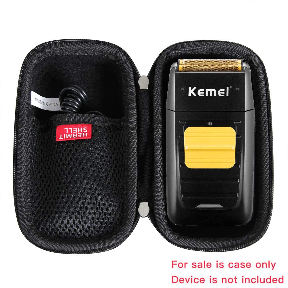 KEMEI Professional Electric Razor Travel Case - Hard Protective Cover for Men's Electric Foil Shaver (Black) | Perfect for Travel, Business Trips & Gym Use