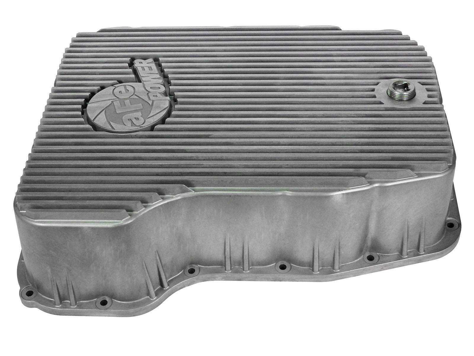 aFe Power 46-70060 Raw Aluminum Transmission Pan for Dodge Diesel Trucks - Heavy-Duty Performance Upgrade for Towing & Off-Road Use