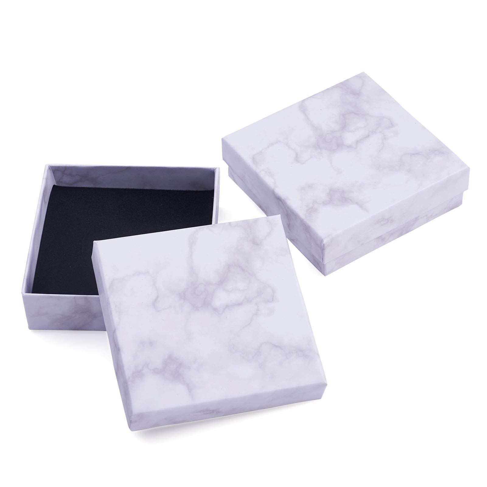 KISSITTY 18pcs White Jewelry Gift Boxes 3.6x3.6in - Perfect for Bracelets & Rings