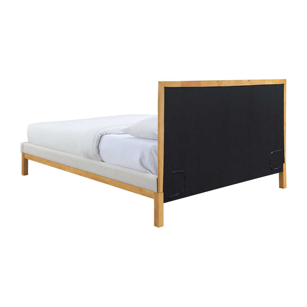 Amelia Queen Size Bed Frame - Solid Oak Wood, Cream Finish - Elegant Bedroom Furniture for Master Bedrooms & Guest Rooms