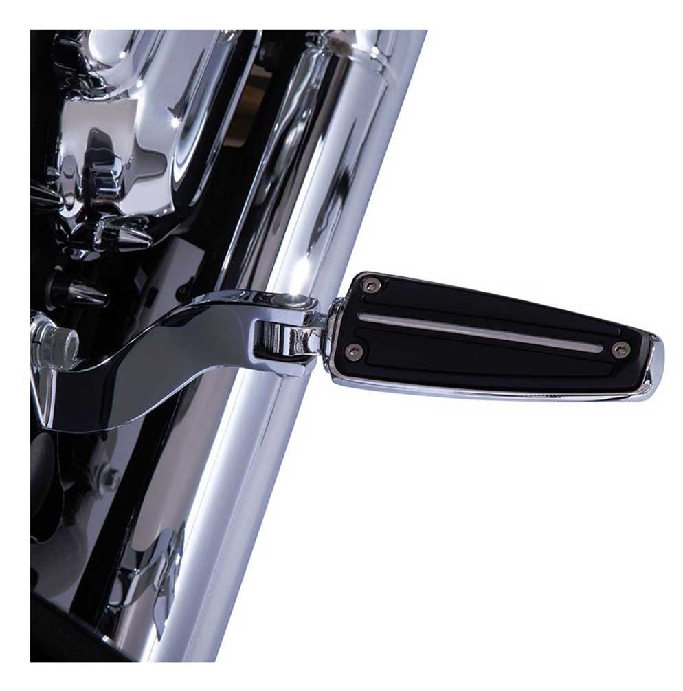 Ciro 61002 Chrome Rail Design Foot Peg - Male-Mount Motorcycle Accessory for Harley, Honda & Cruisers - Perfect for Custom Bike Builds & Comfort Upgrades