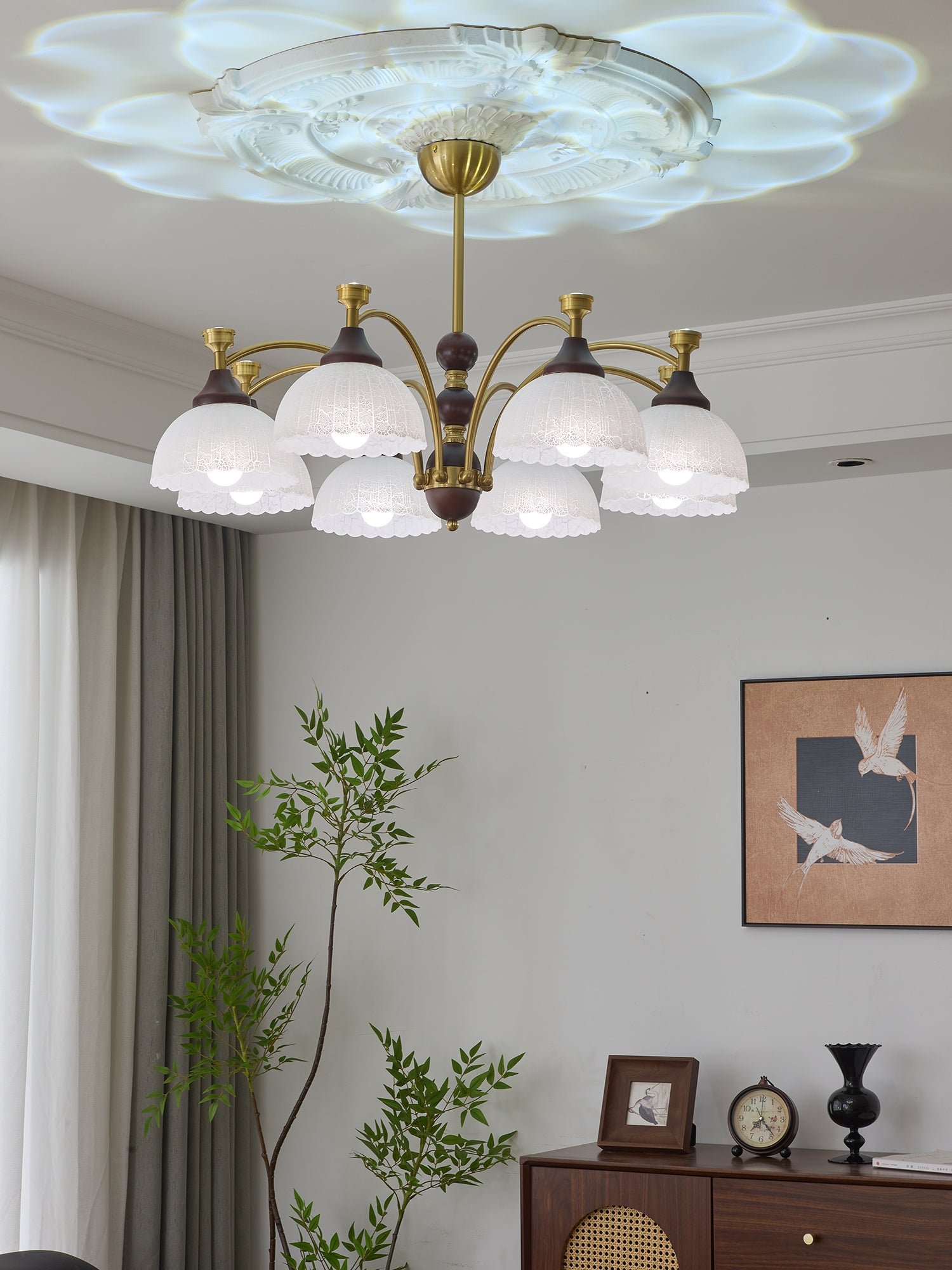 Florentia Crystal Chandelier - Elegant Modern Ceiling Light Fixture for Dining Room, Living Room & Bedroom | Perfect for Home Decor & Wedding Venues