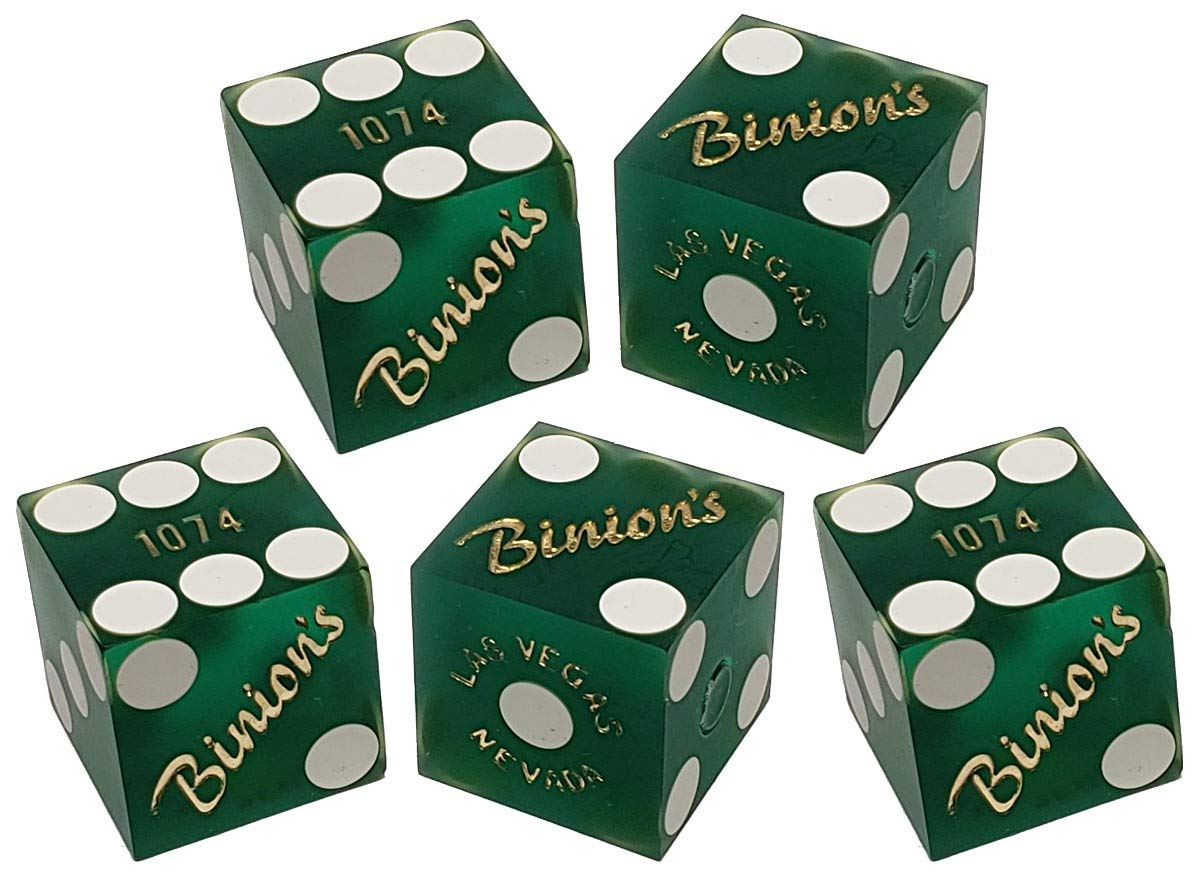 Authentic Las Vegas Craps Dice Kit - 5pc 19mm Casino Dice Set with Acrylic Boat & Pouch for Casino Games & Home Play