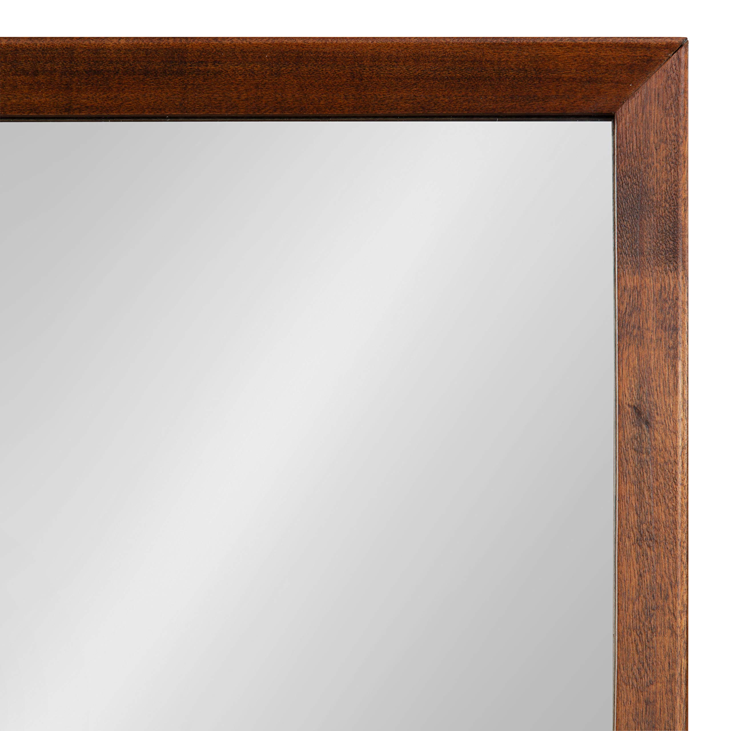 Kate and Laurel Hinter Mid-Century Framed Wall Mirror with Built-In Shelf - 24x24 Inches, Walnut Brown - Perfect for Entryway Organization, Mail & Key Holder, Wall Decor for Living Room, Bedroom, or Hallway