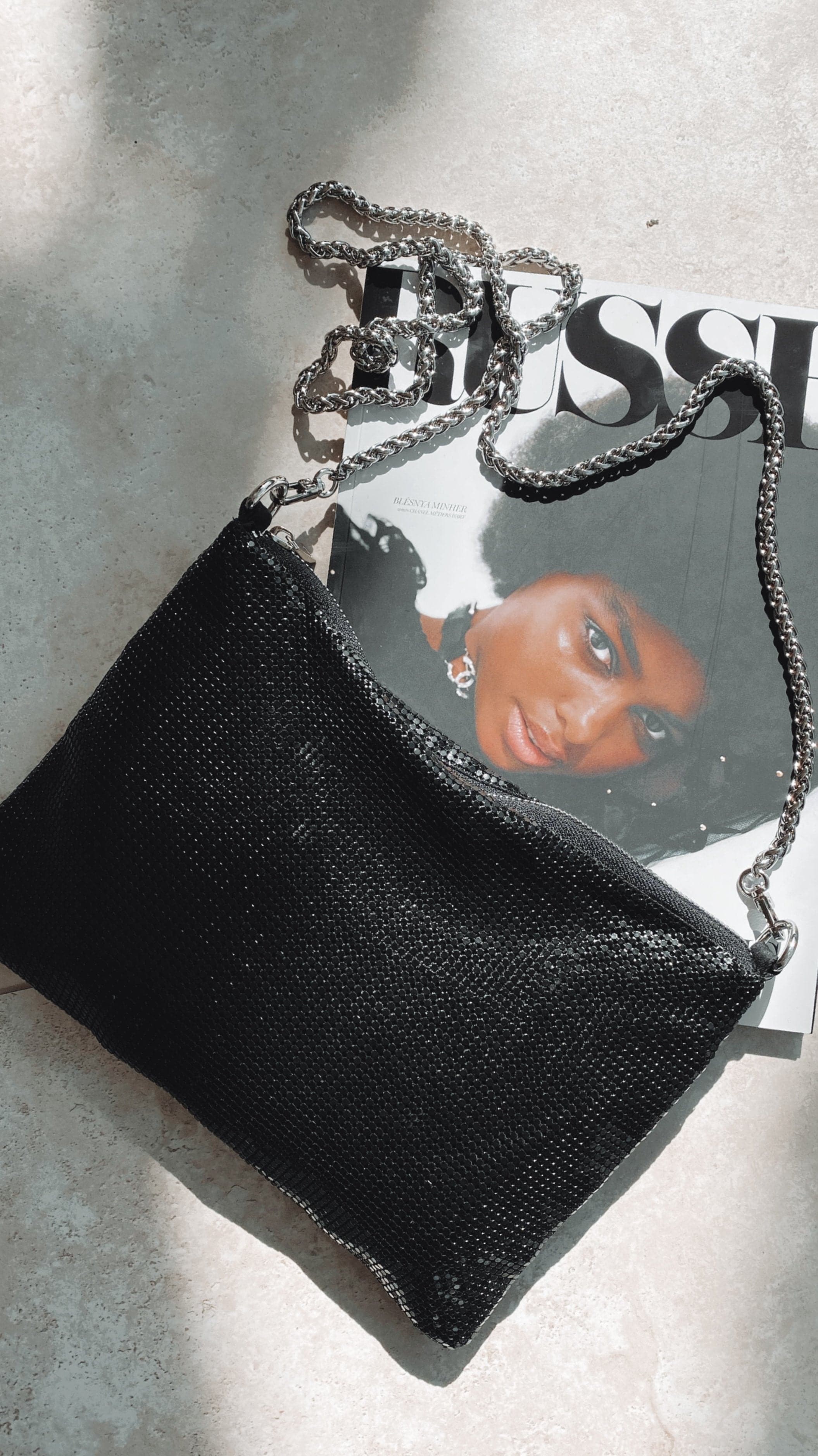 Black Chain Mesh Bag - Durable & Stylish for Groceries, Beach, and Shopping - Perfect for Produce, Laundry, and Organizing