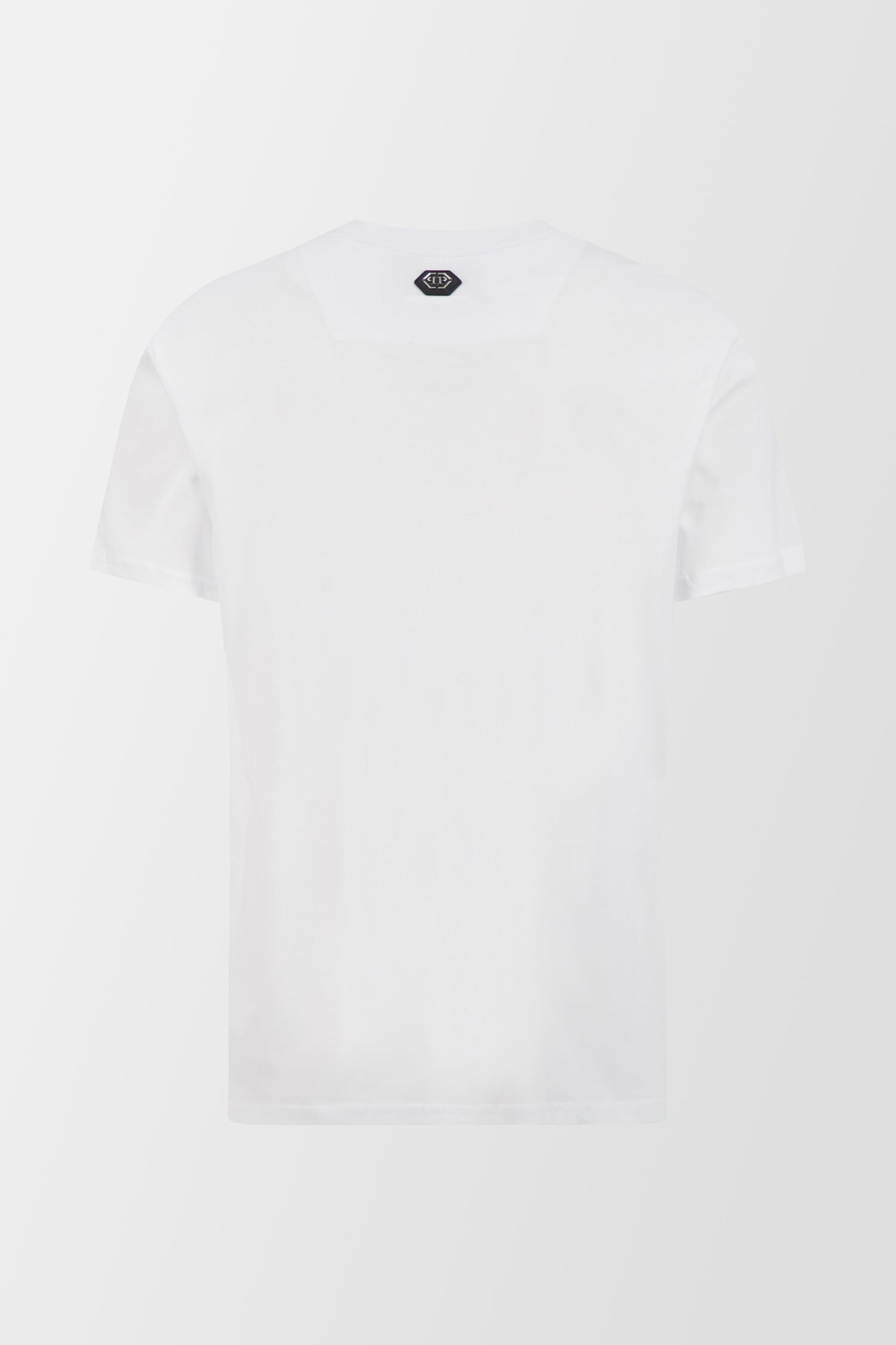 Philipp Plein Women's White Round Neck Short Sleeve T-Shirt with Crystal Embellishments - Casual Wear, Party Outfit, Street Style Fashion