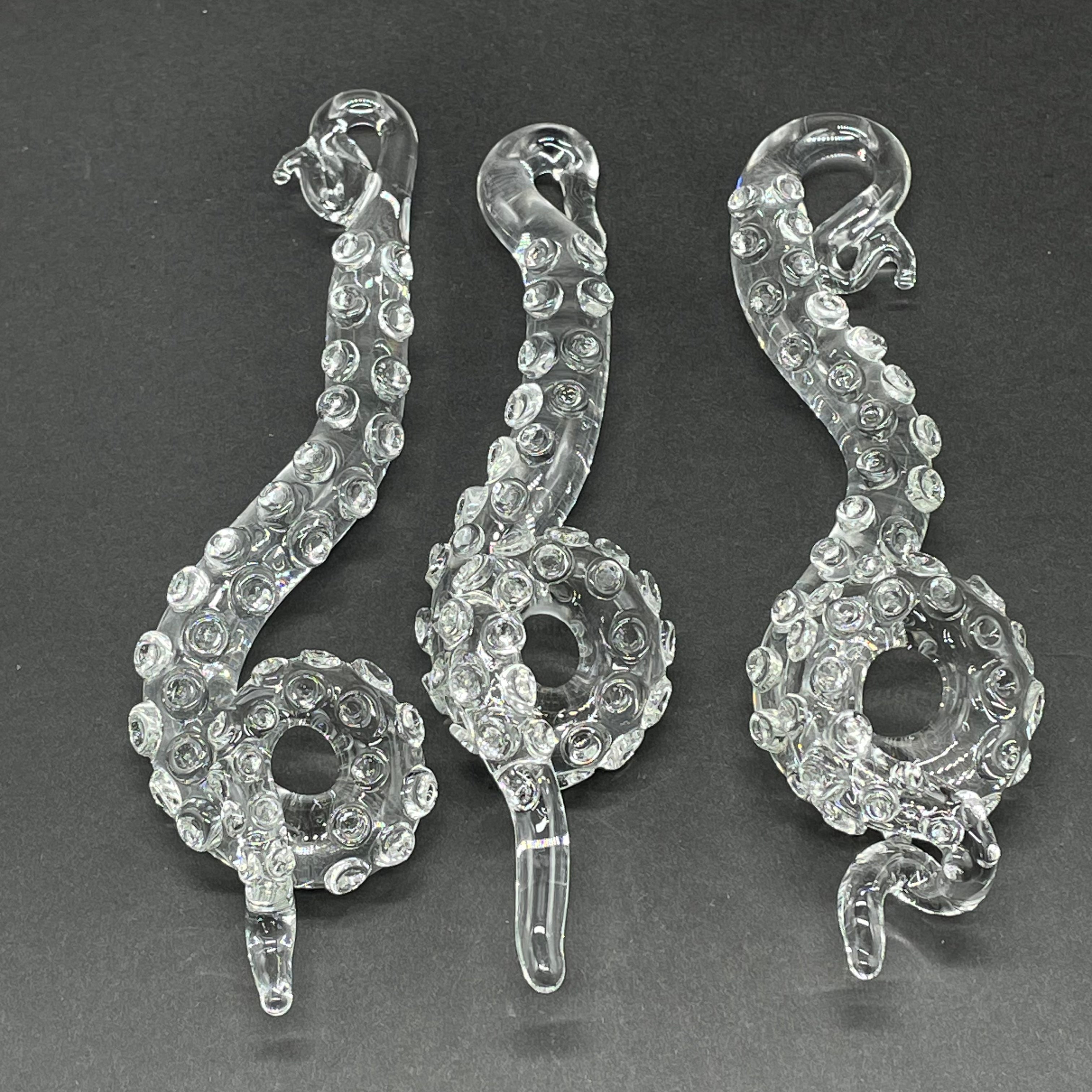 3 Pack Clear Tentacle Ornaments - Unique Halloween Party Decorations for Home, Office & Outdoor Decor