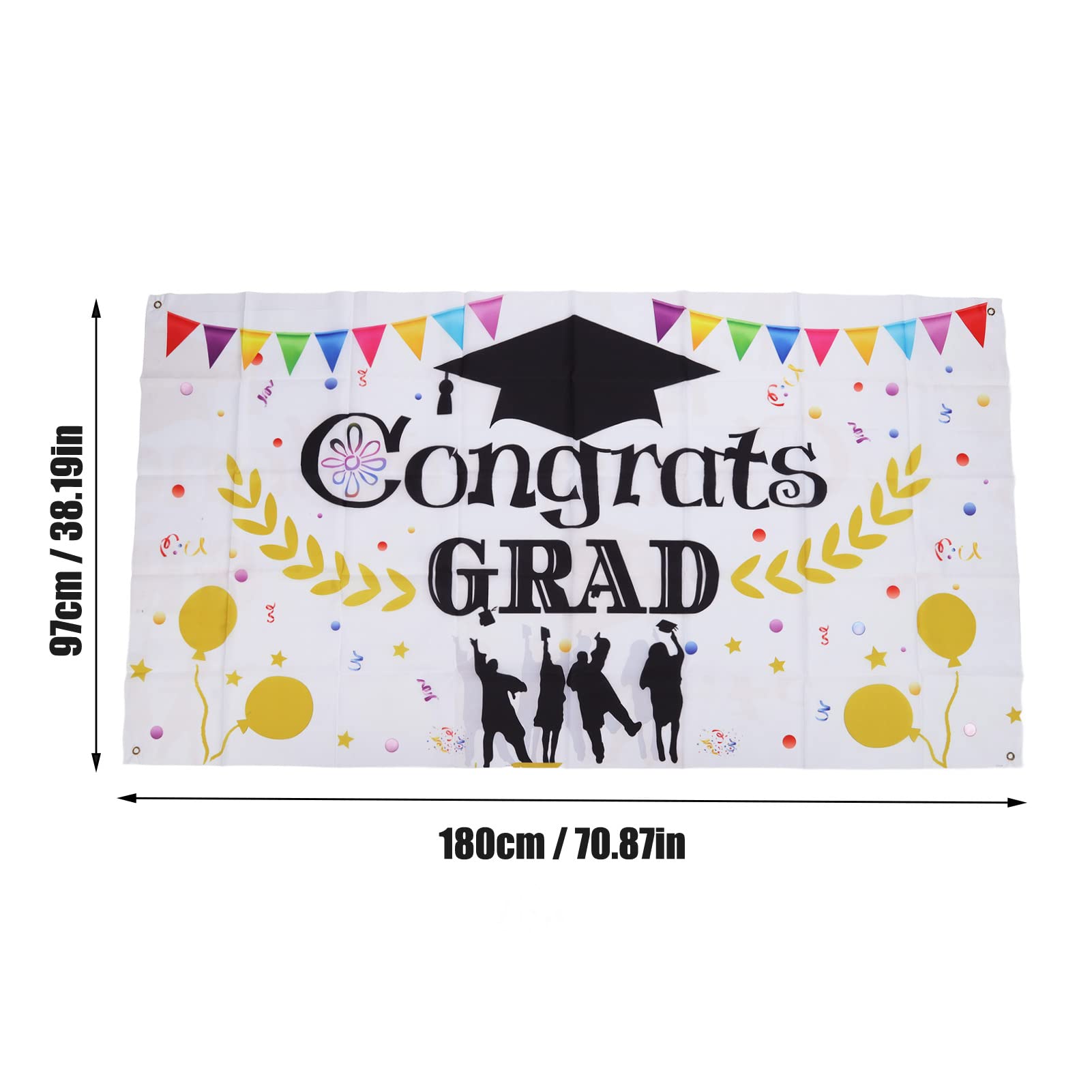 Custom Graduation Banner with 4 Eyelets - 71x38 Inch Large Photo Backdrop for Graduation Ceremony, Party Decor, and School Events - Perfect for Photo Booths, Wall Decor, and Celebrations