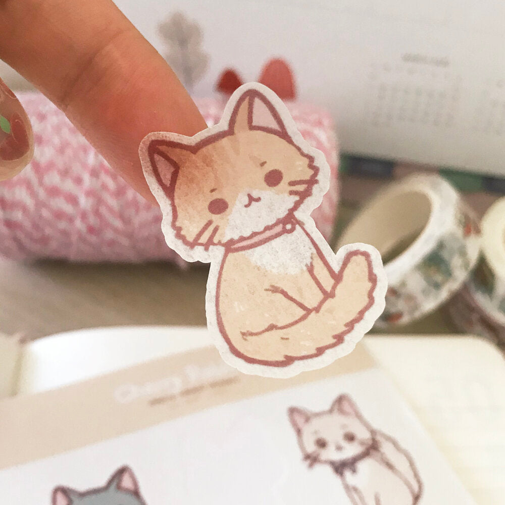 Cat Lover Sticker Sheet - 50 Adorable Cat Stickers for Scrapbooking, Journals & DIY Crafts - Perfect for Laptops, Water Bottles & Gift Decorations