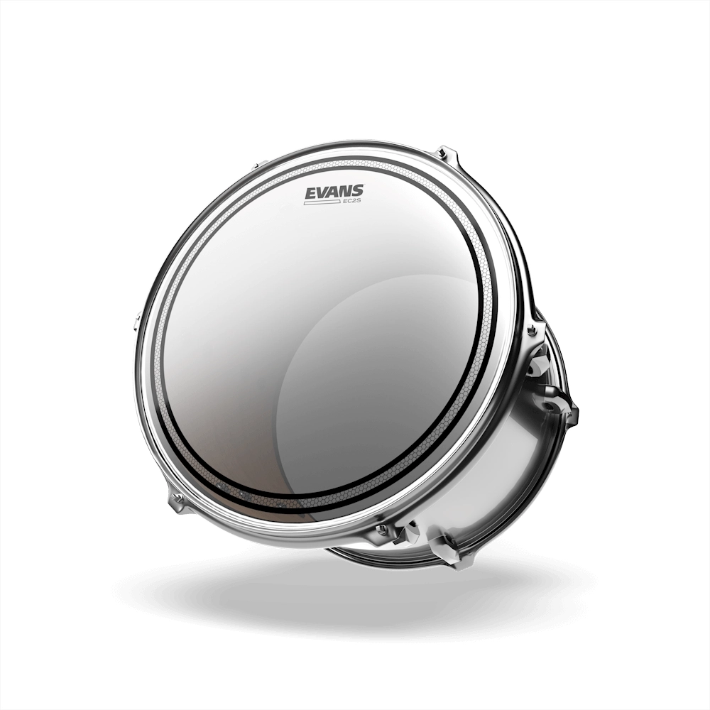 Evans EC2S Frosted Tom Drumhead 10 Inch - Clear 2-Ply Drum Head for Warm, Controlled Sound - Perfect for Jazz, Rock, and Studio Recording
