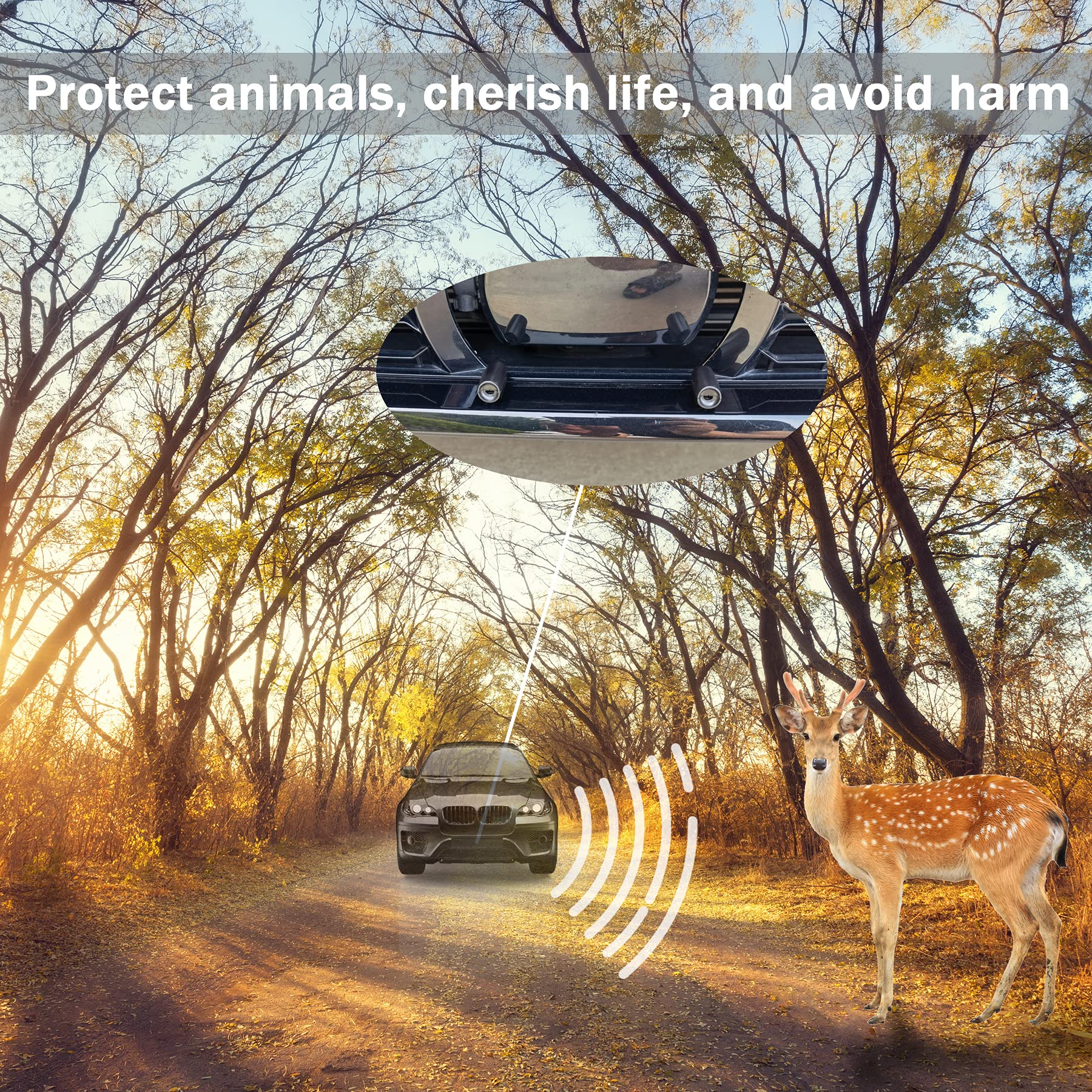 SINGARO 6 Pack Deer Whistle for Cars - Vehicle Warning Horn with Rubber Pads - Universal Car Exterior Accessories for Cars, Trucks & Motorcycles - Prevent Deer Collisions on Highways & Rural Roads