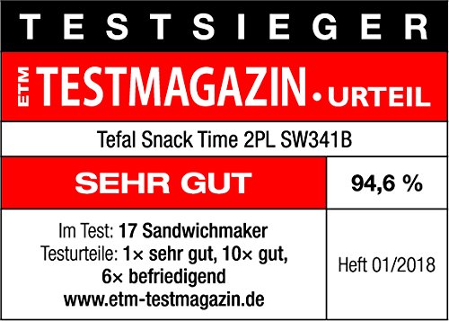 Tefal SW341B All-In-One Waffle & Sandwich Maker with 2 Dish Sets, 700W, Grey/Black - Perfect for Breakfast, Snacks & Quick Meals