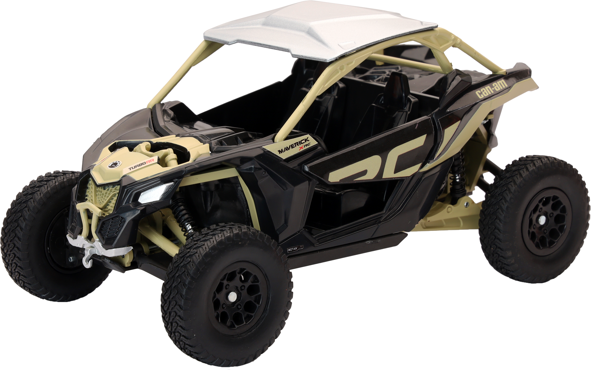 1:18 Scale Can Am Maverick X3 X RC Turbo Off-Road Vehicle - Black/Tan - High-Speed Remote Control Car for Racing, Stunts & Off-Road Adventures