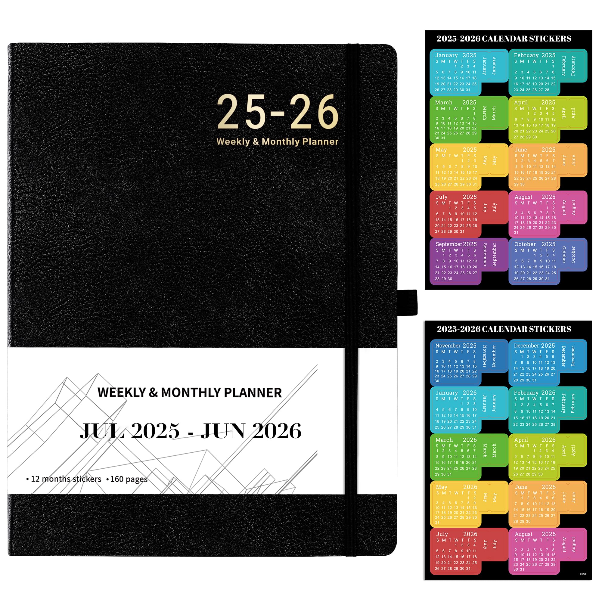 2025-2026 Academic Planner - July 2025 to June 2026 Weekly & Monthly Organizer with Leather Cover, Thick Paper & Back Pocket | 8.5