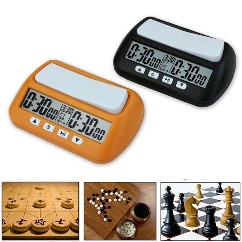 Digital Chess Clock with Countdown & Delay Timer - Portable Tournament Chess Timer for Professional & Casual Players - Perfect for Chess Tournaments, Home Games & Travel (Yellow)