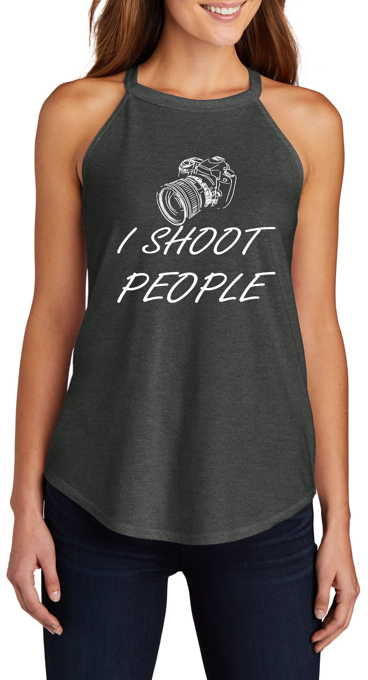 Funny Photography T-Shirt for Women - 'I Shoot People' Comical Graphic Tee - Perfect for Photographers, Rockers & Humor Lovers
