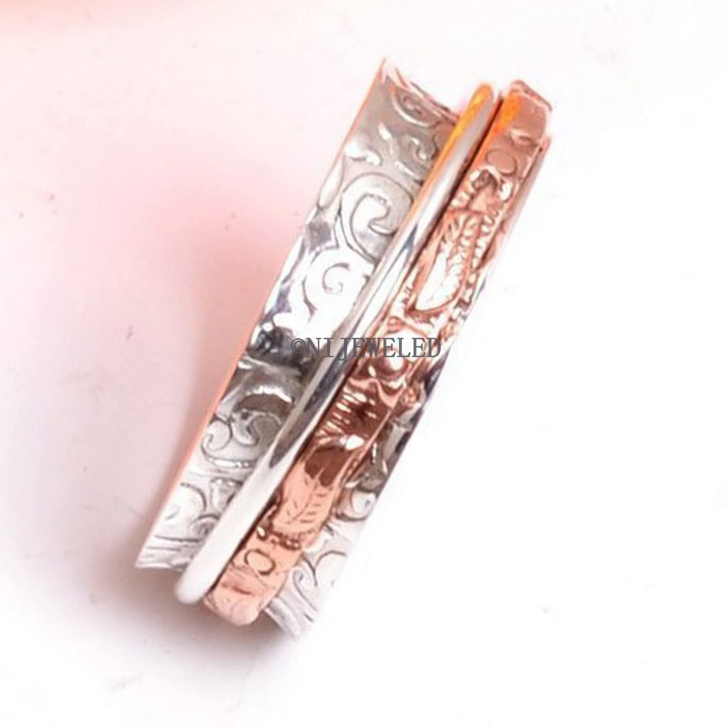 Elegant 925 Sterling Silver Spinner Ring for Women - Anxiety Relief & Meditation Jewelry - Stylish Gift for Christmas, Birthday, or Daily Wear - Perfect for Stress Relief, Focus, and Fashion Accessories