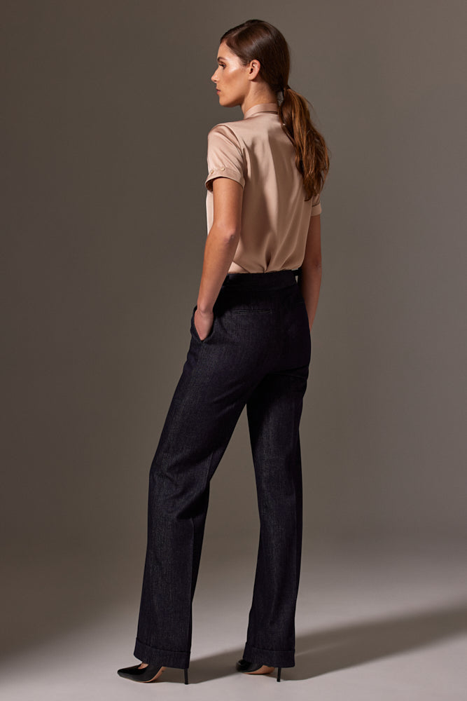 Eva Short Sleeve Blouse - Nude Silk Stretch Shirt for Women | Comfortable & Breathable Summer Top for Office, Date Night & Casual Outings
