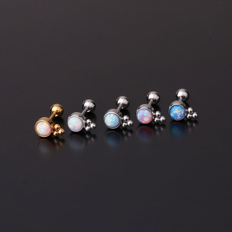 20G Cartilage Opal Stud Earring - Conch Tragus Helix Earrings for Women | Hypoallergenic Surgical Steel Body Jewelry | Perfect for Daily Wear, Parties & Gifts